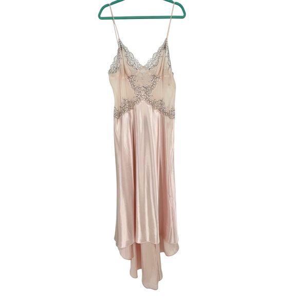 VTG Sheer Lace Silky Long Night Gown Romantic Dainty Sexy Lingerie Pink NWT 1X - Picture 1 of 11